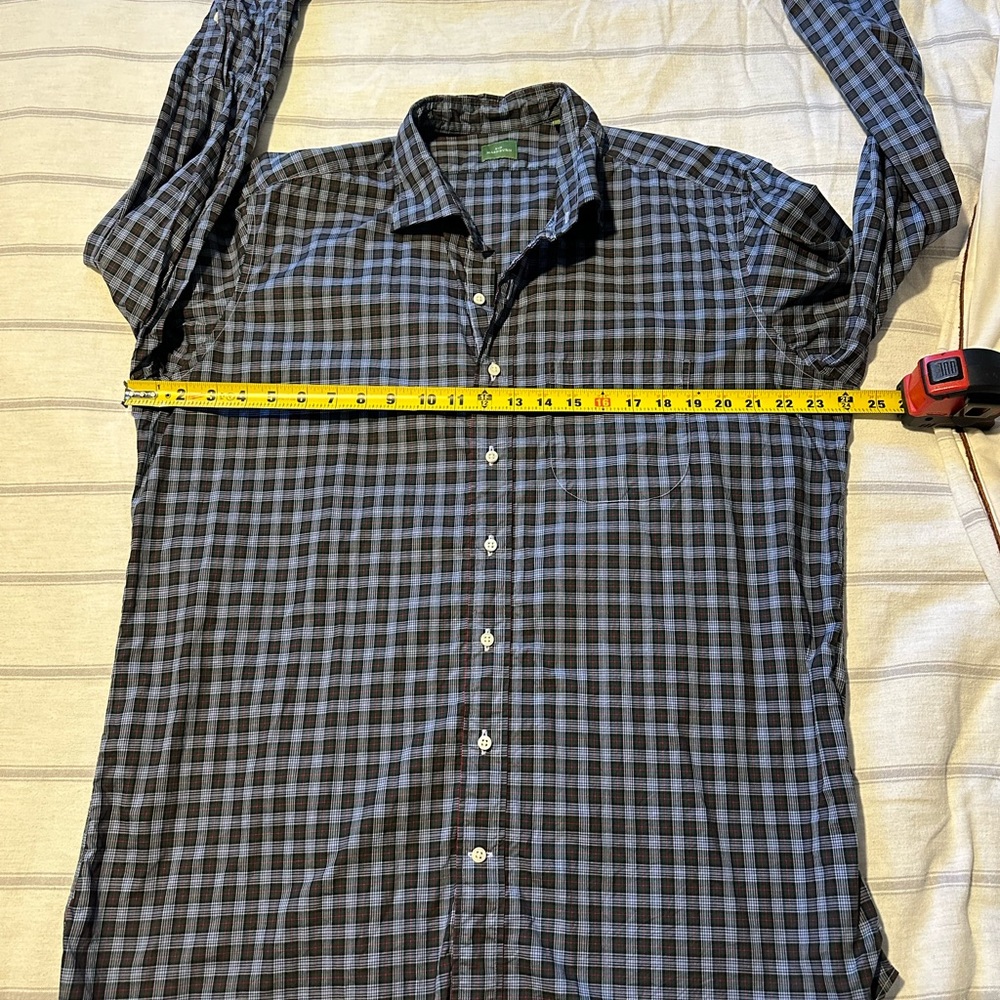 Sid Mashburn button down shirt XL Blue Plaid